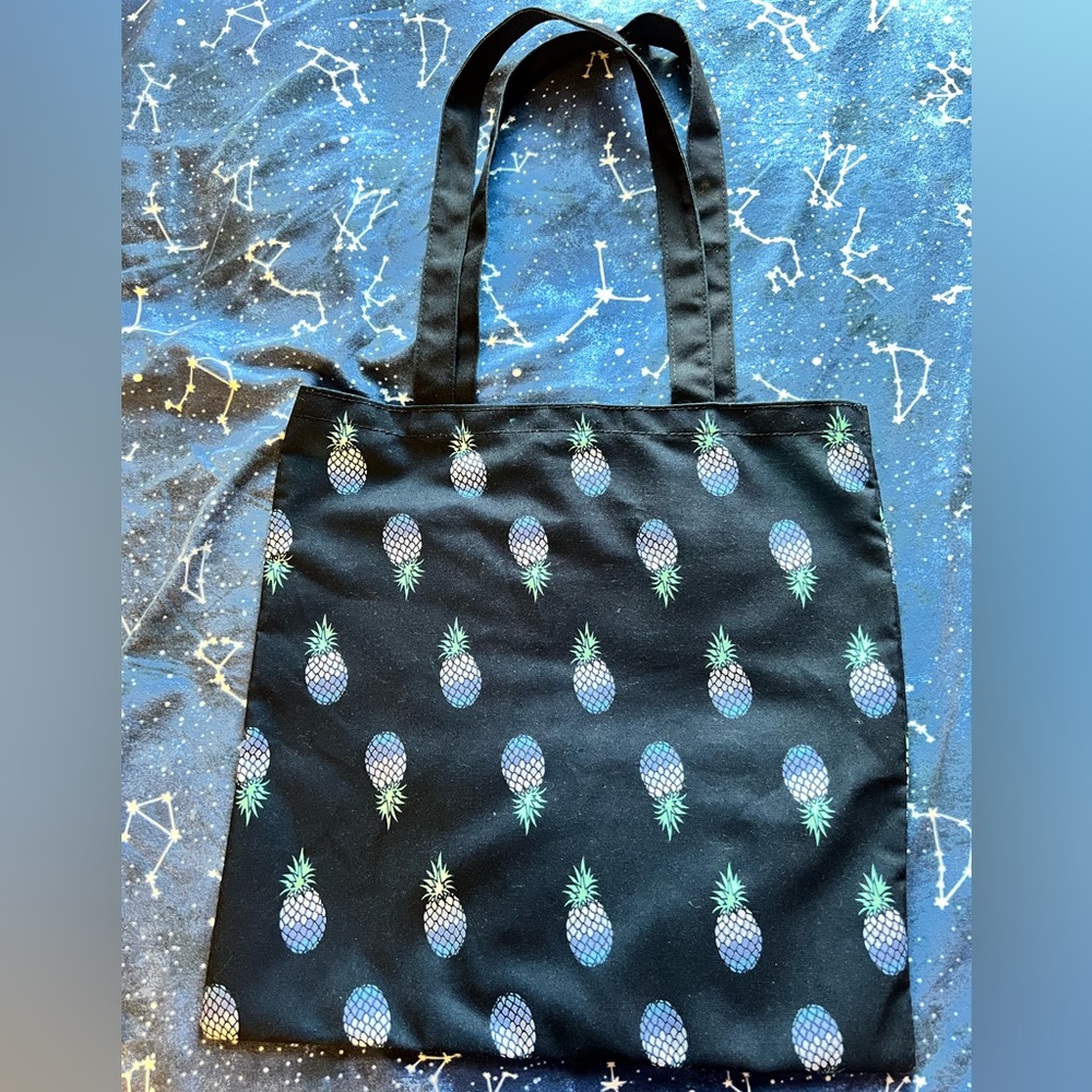 💜 Dark Blue Pineapple Tote Bag